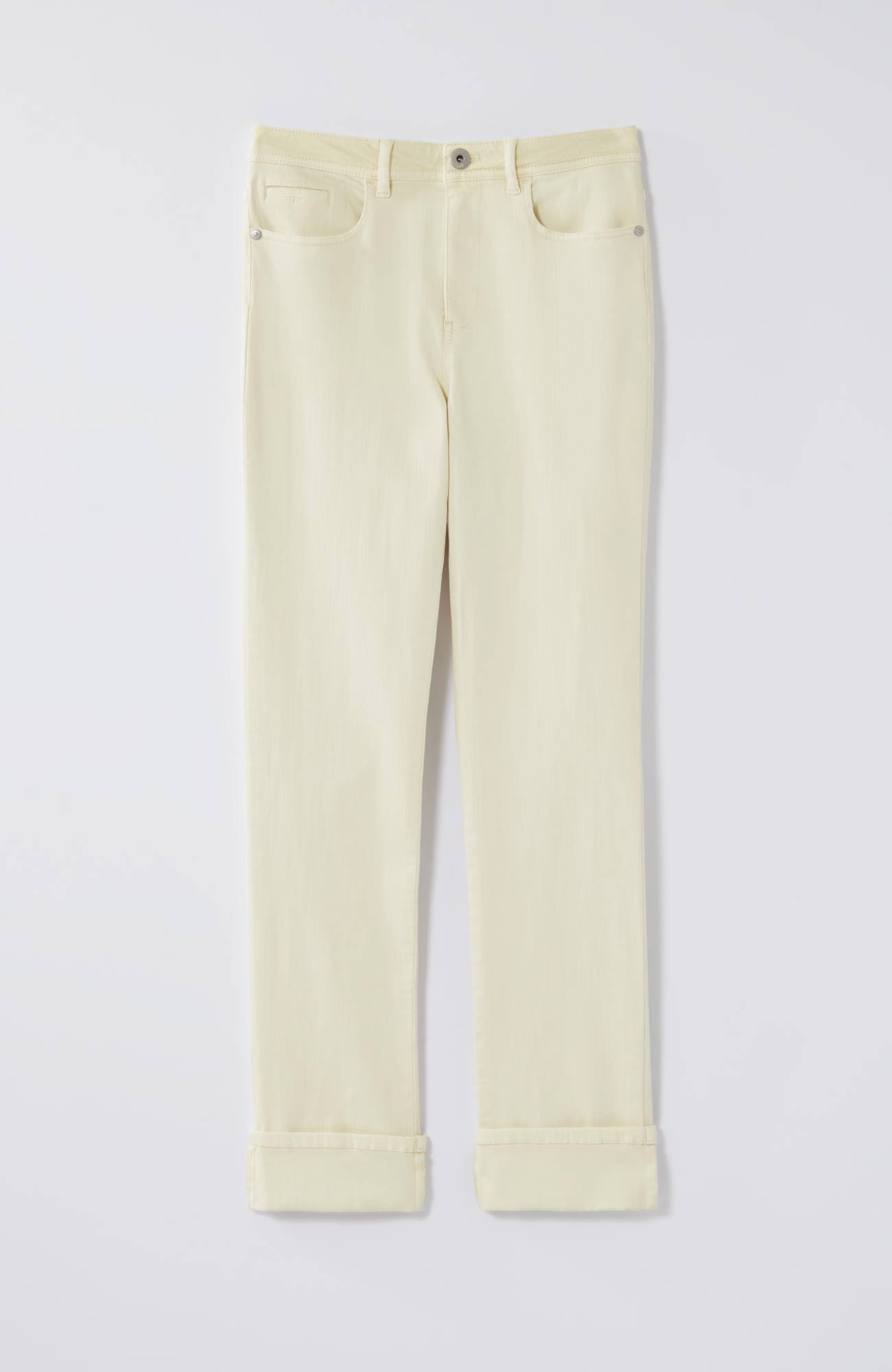 High-Rise Straight-Leg Cuffed Jeans