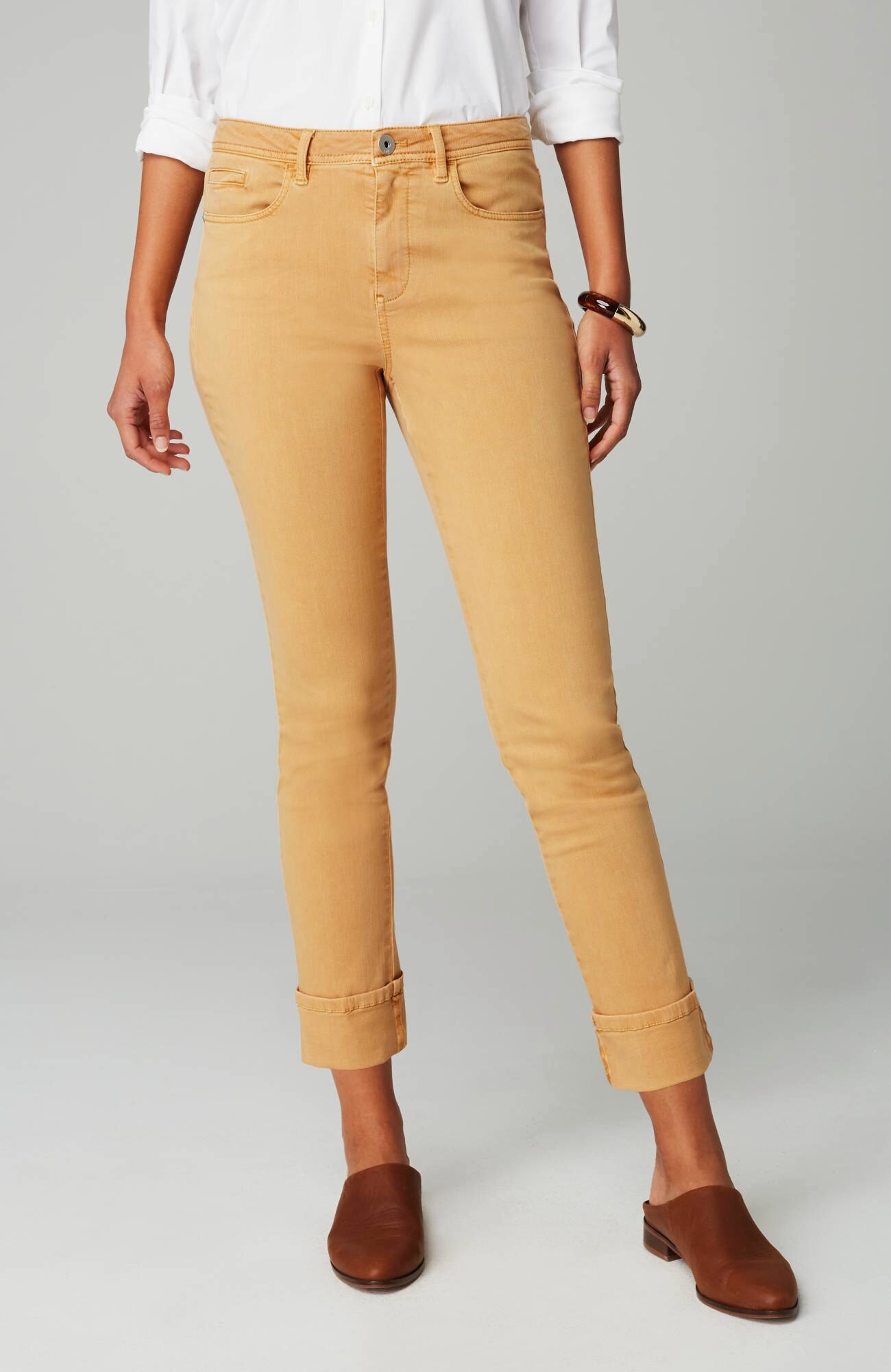 High-Rise Straight-Leg Cuffed Jeans