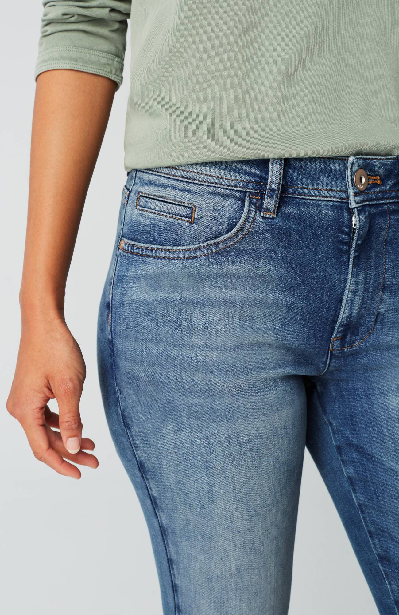 High-Rise Straight-Leg Cuffed Jeans