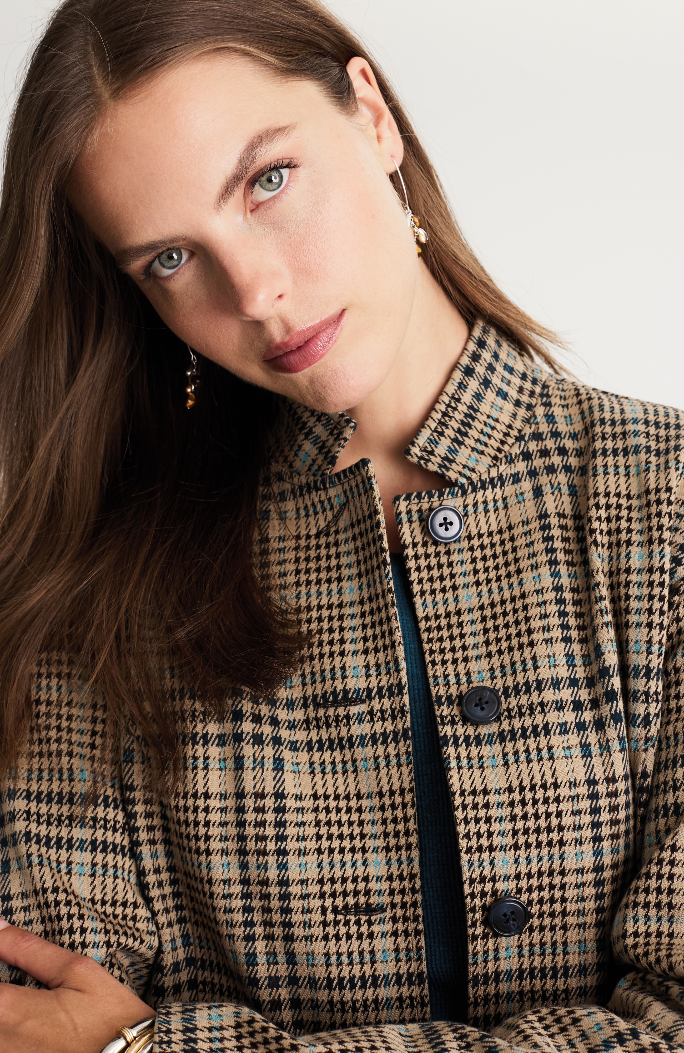 convertible-collar knit blazer