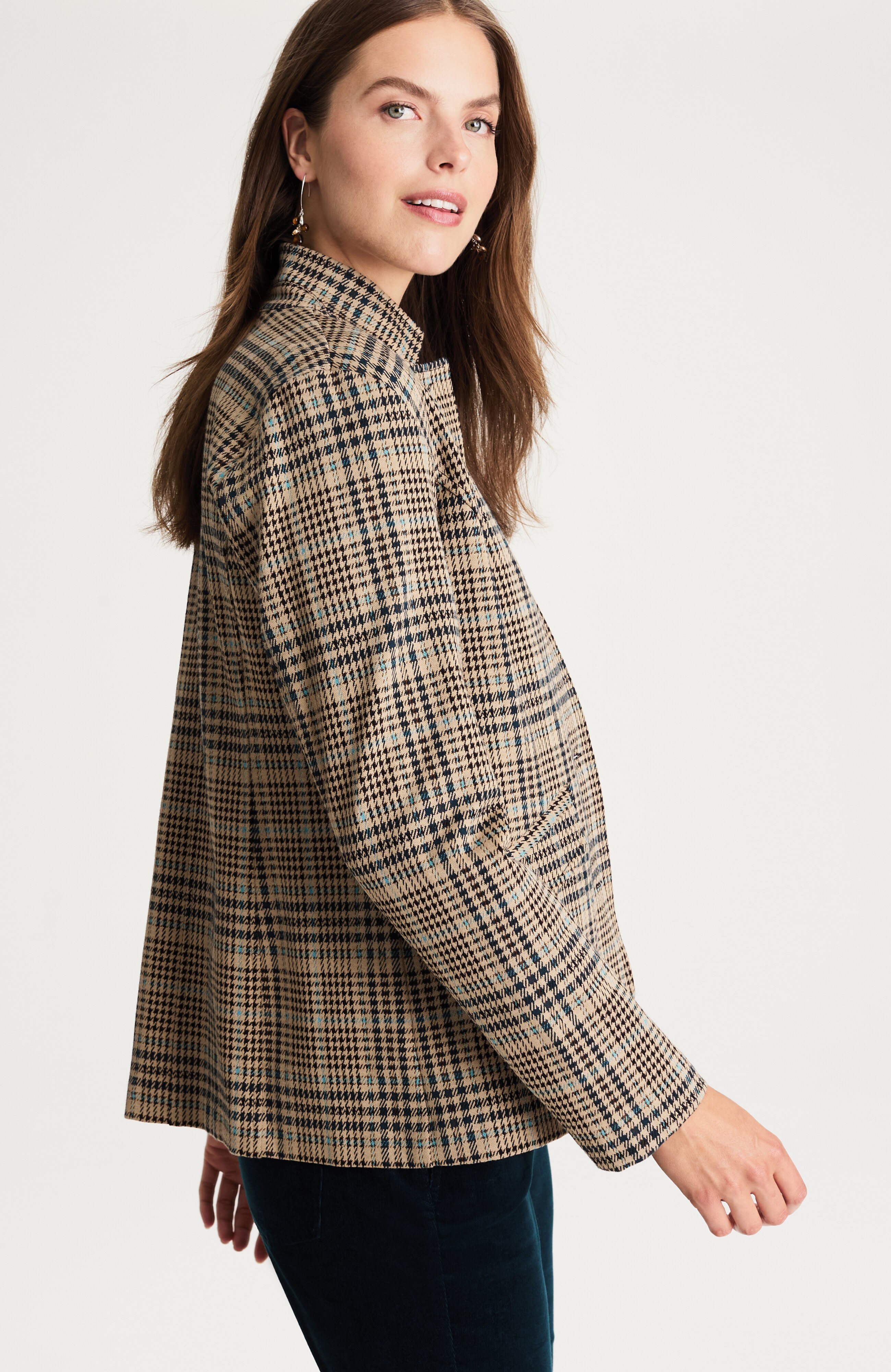 convertible-collar knit blazer