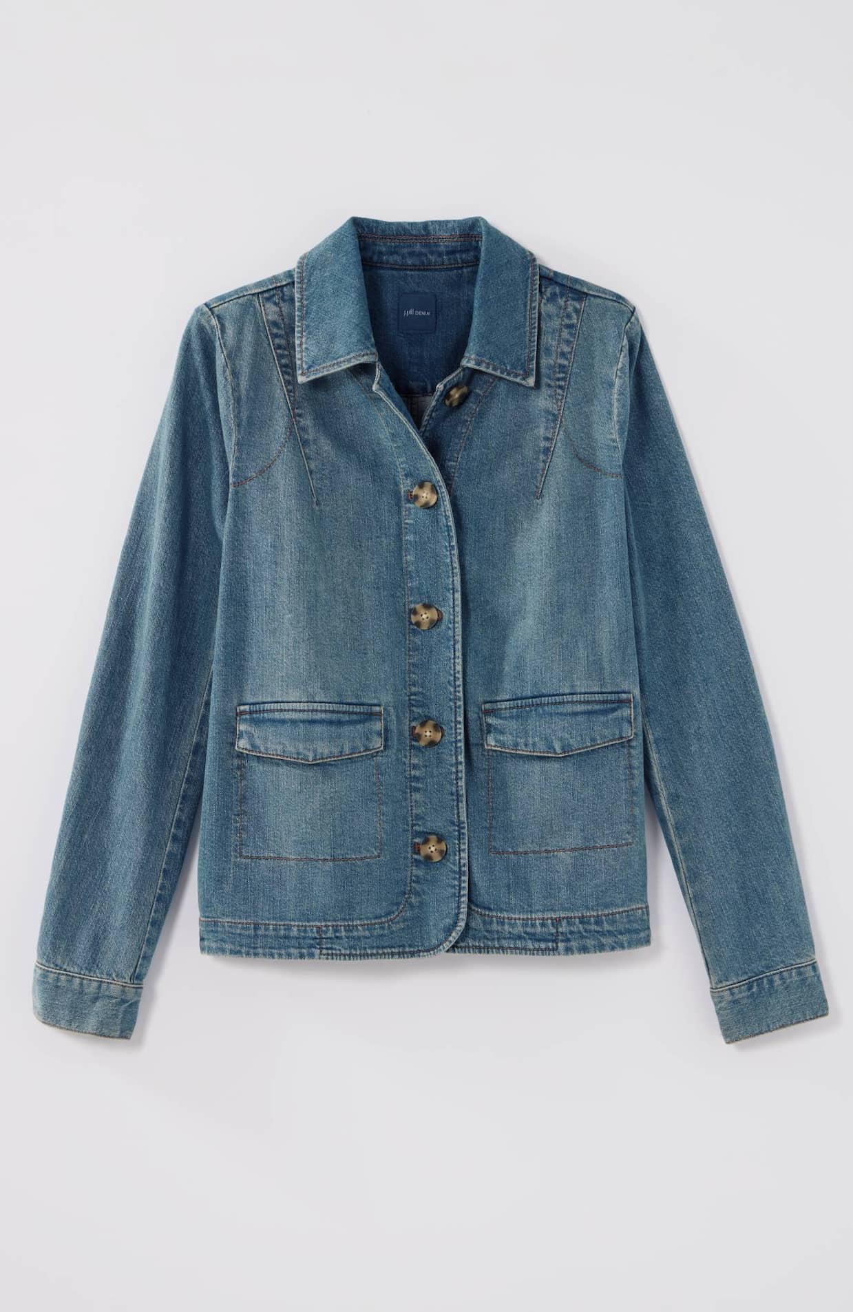 J Jill Lined Jean Denim Jacket Coat Womens Size Medium to Large, Women's  Fashion, Coats, Jackets and Outerwear on Carousell