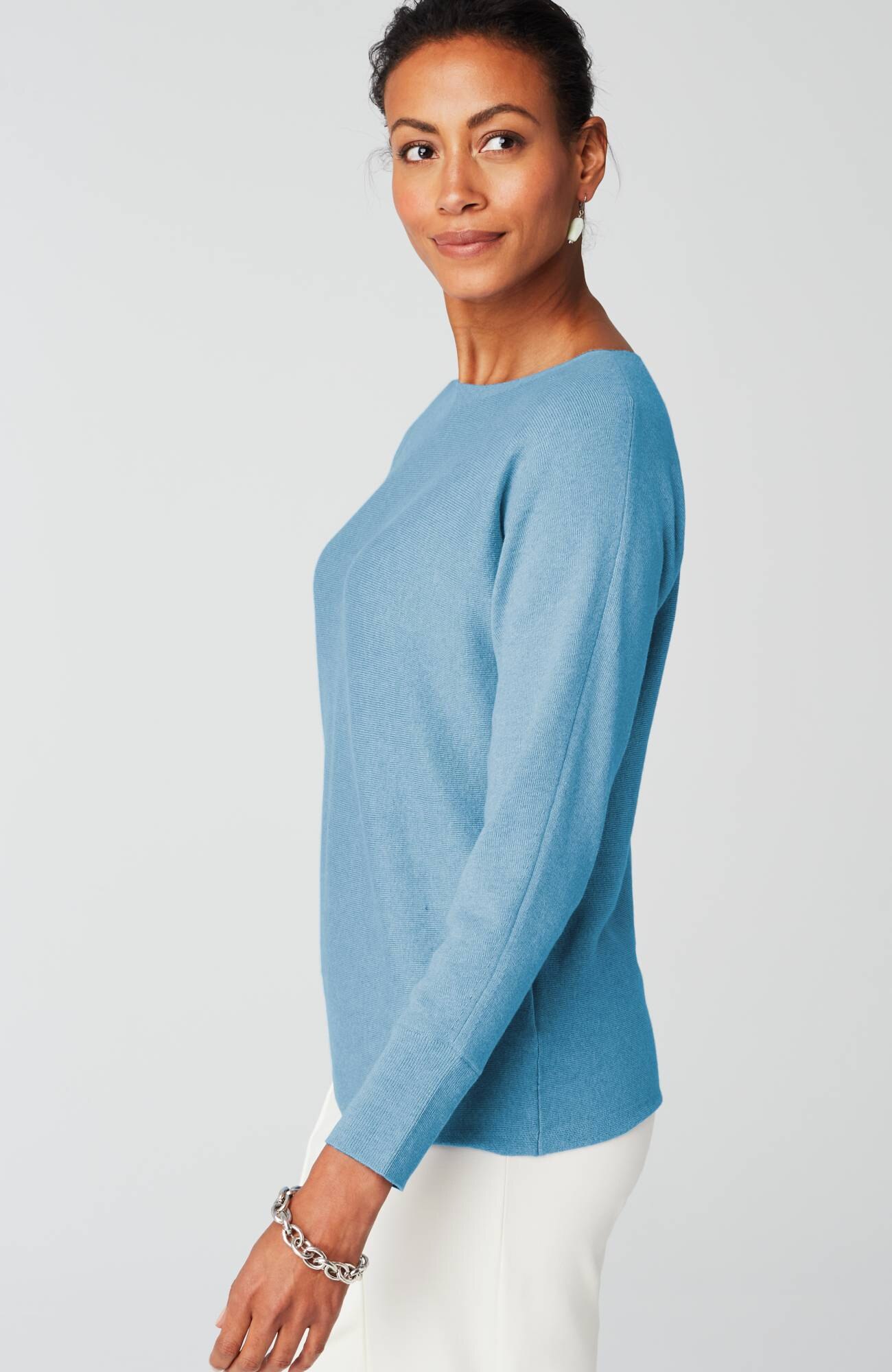 Wearever Refined Knit Dolman-Sleeve Sweater
