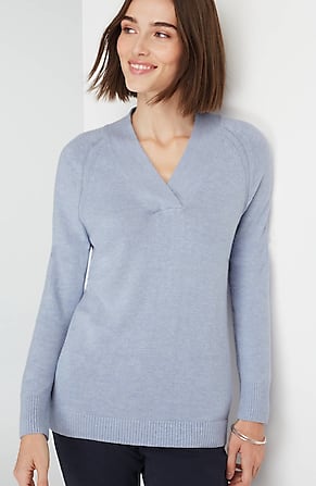 Image for Overlapping-V-Neck Sweater