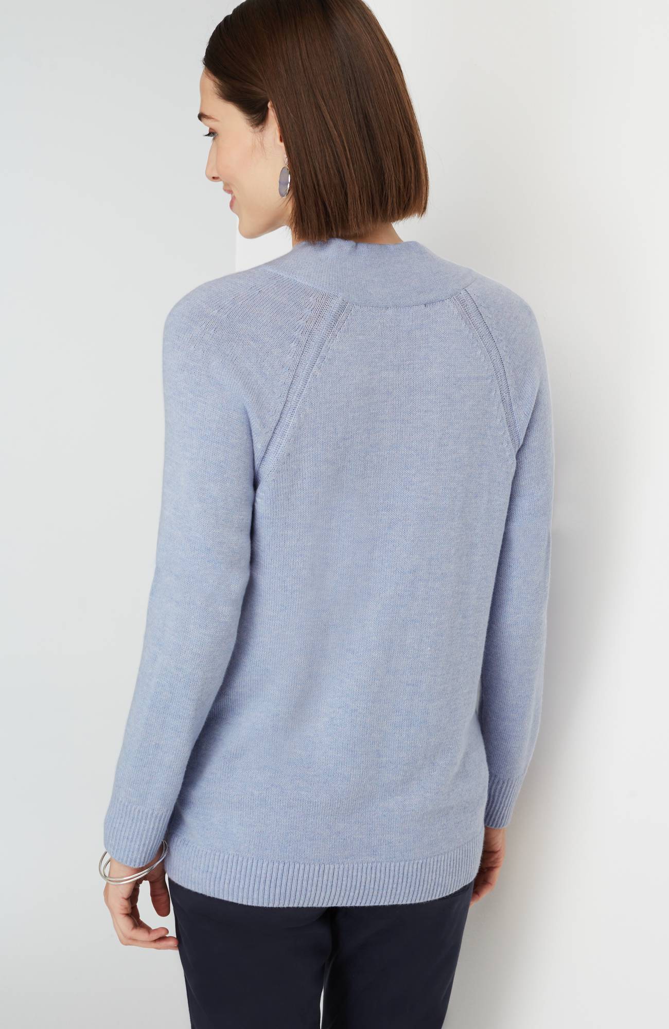 Overlapping-V-Neck Sweater