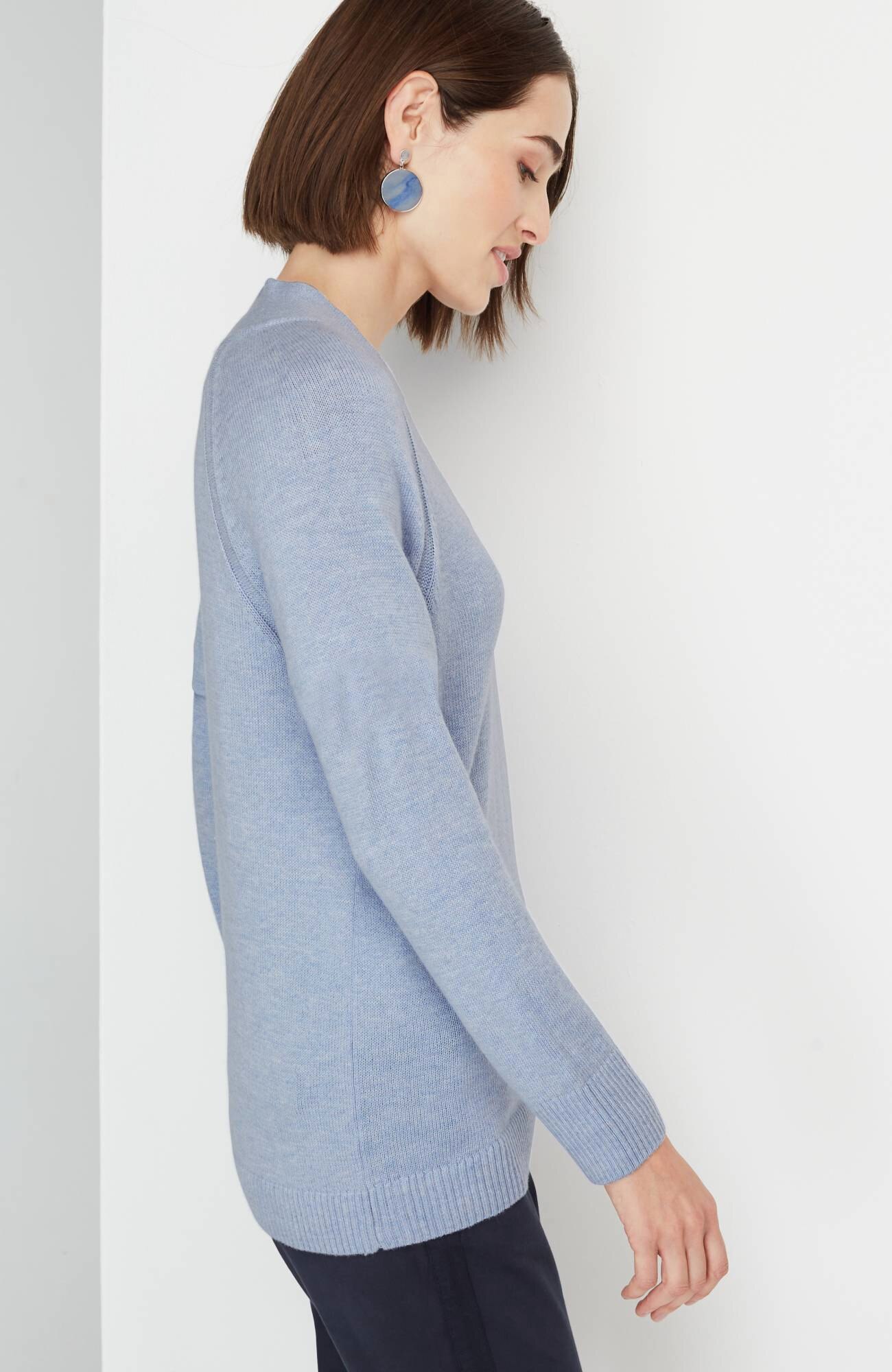 Overlapping-V-Neck Sweater