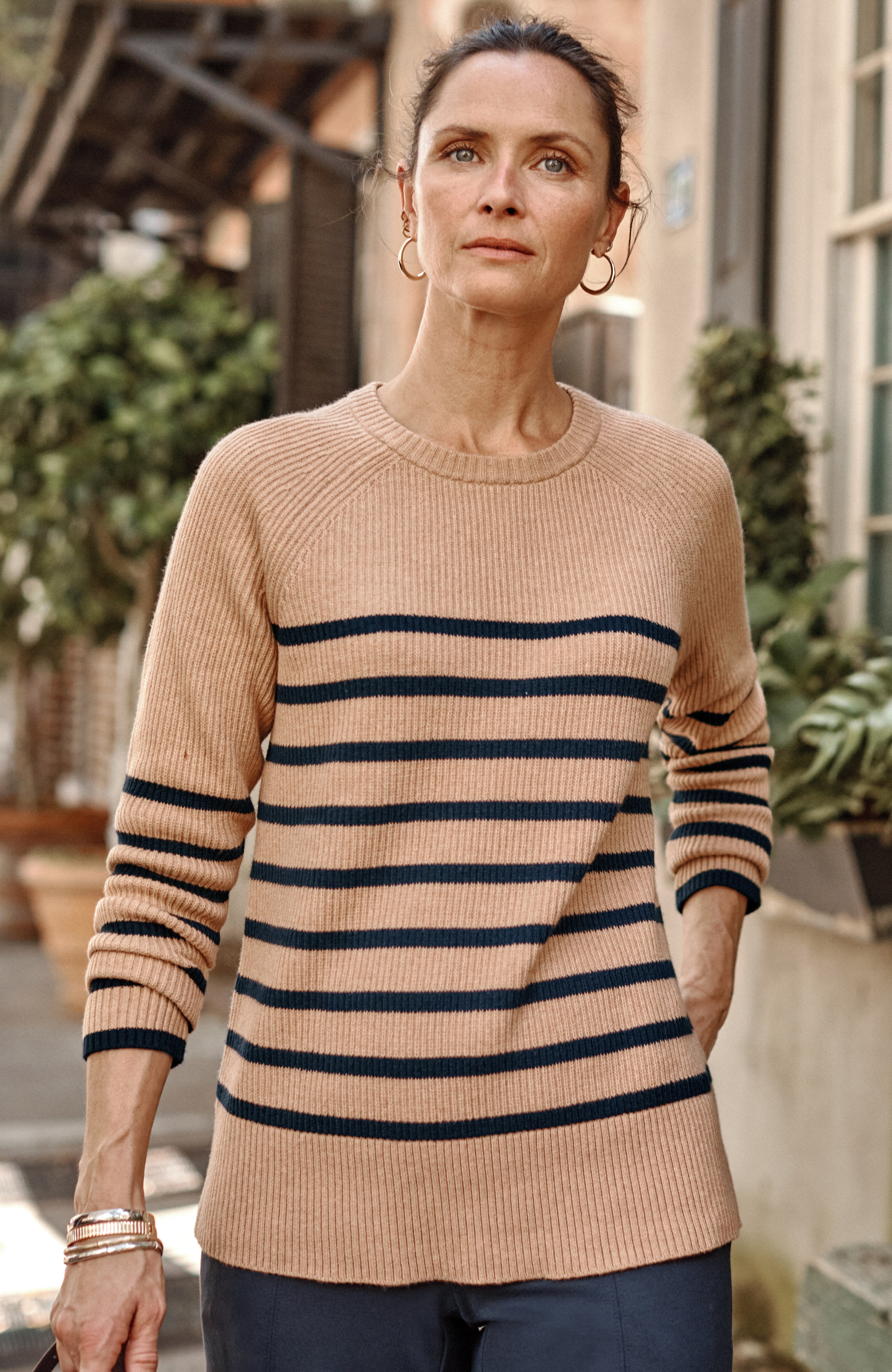 ribbed stripe sweater