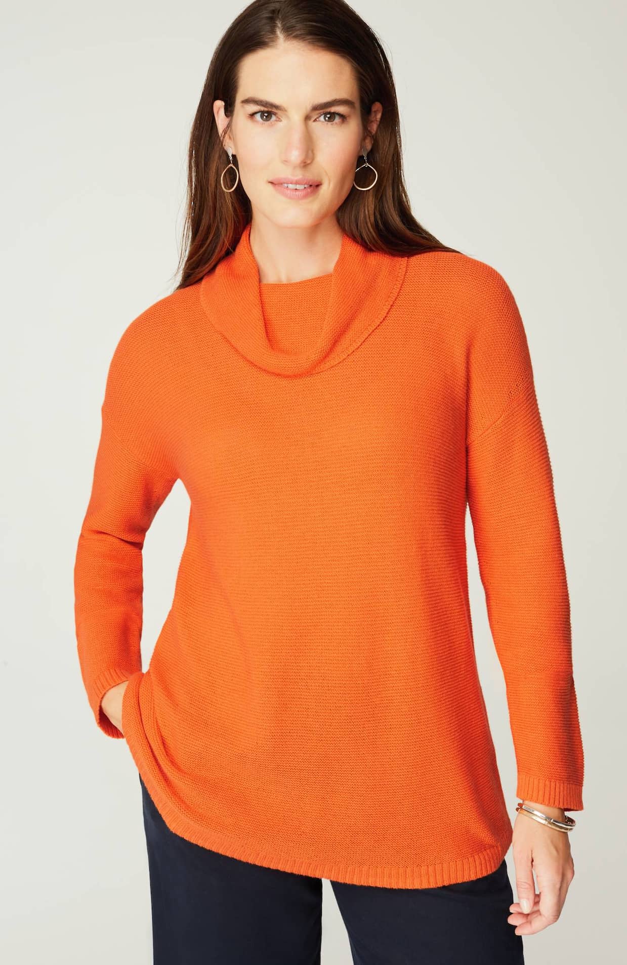 J. Jill, Sweaters, J Jill Blue Cotton Knit Pullover Cowl Neck Sweater  Plus Size 2x Read