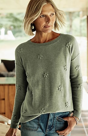 Image for Perennial Florals Embroidered Sweater