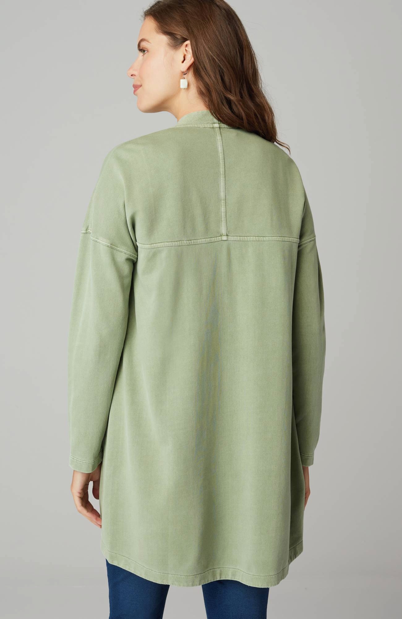 Pure Jill Mineral-Dyed Draped-Front Jacket