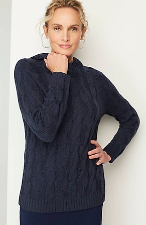 Image for Pure Jill Cable Hooded Sweater