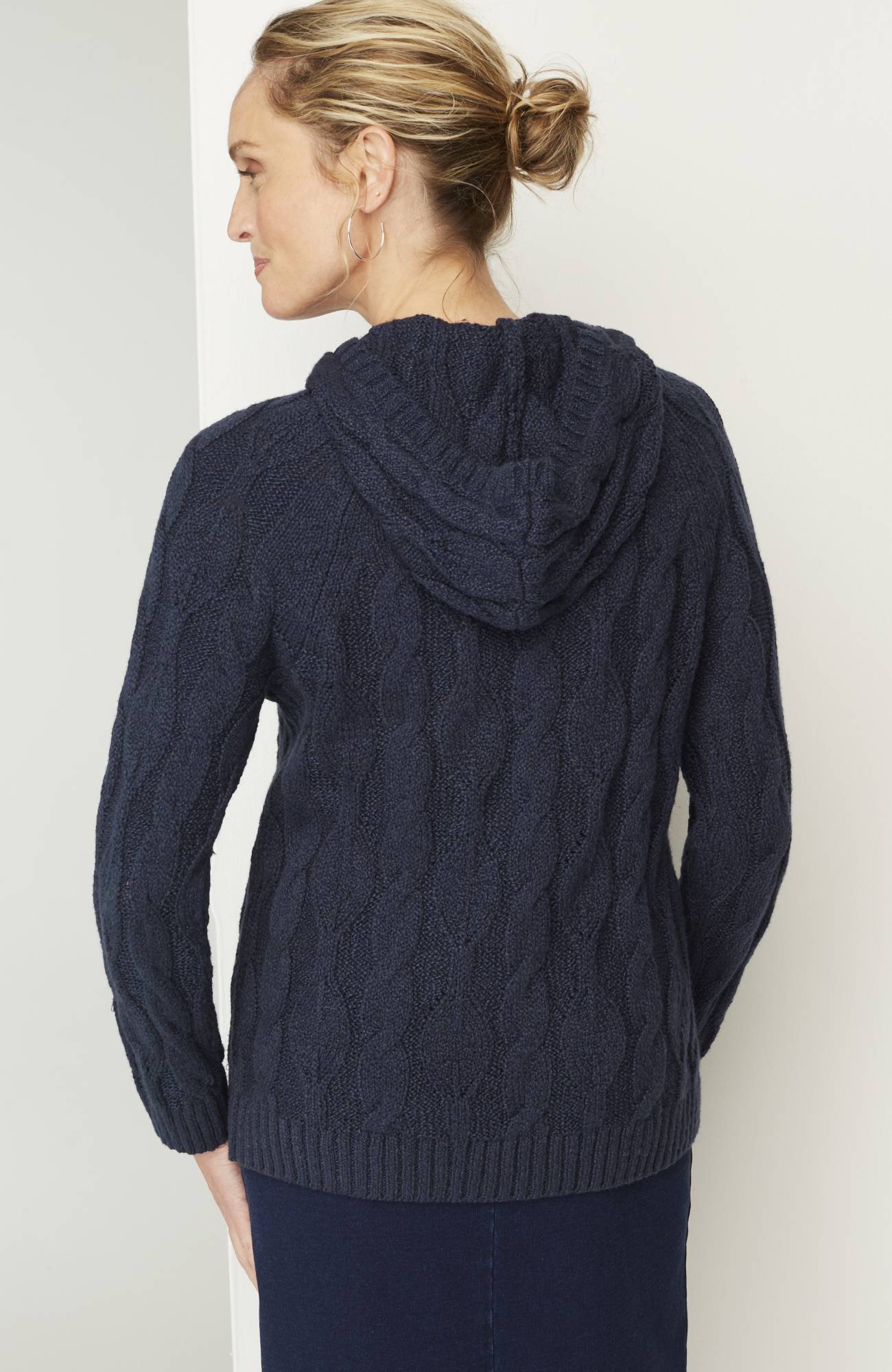 Pure Jill Cable Hooded Sweater