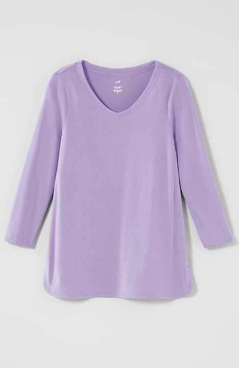 pima 3/4-sleeve v-neck tee