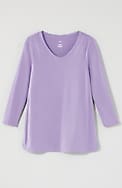 pima 3/4-sleeve v-neck tee