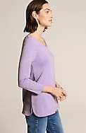 pima 3/4-sleeve v-neck tee