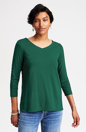 Image for Pima 3/4-Sleeve V-Neck Tee