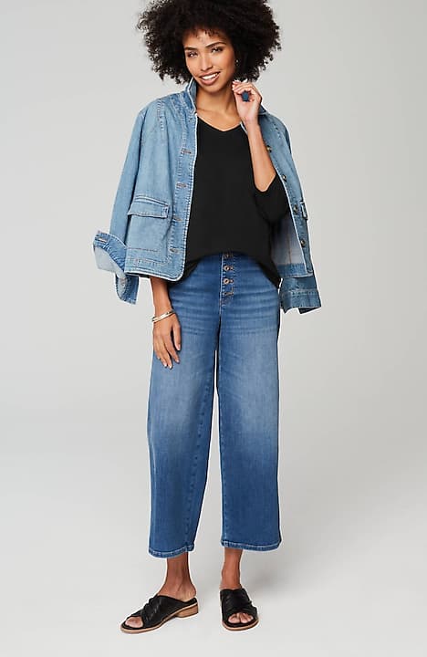 pima 3/4-sleeve v-neck tee
