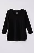 pima 3/4-sleeve v-neck tee
