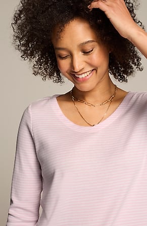 Image for Pima 3/4-Sleeve V-Neck Tee