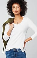 pima 3/4-sleeve v-neck tee