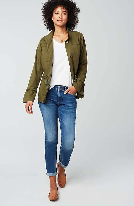 pima 3/4-sleeve v-neck tee
