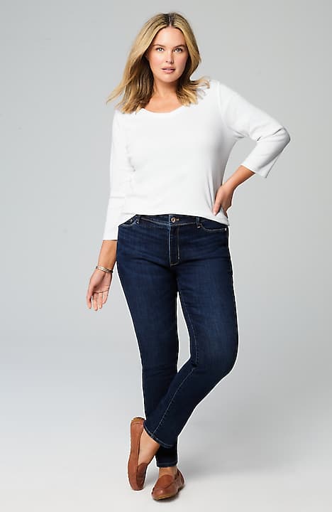 pima 3/4-sleeve v-neck tee
