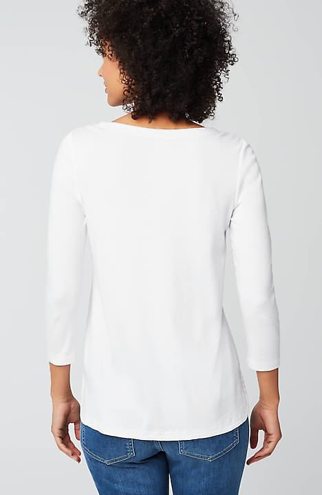 pima 3/4-sleeve v-neck tee