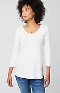 pima 3/4-sleeve v-neck tee