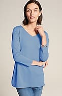 pima 3/4-sleeve v-neck tee
