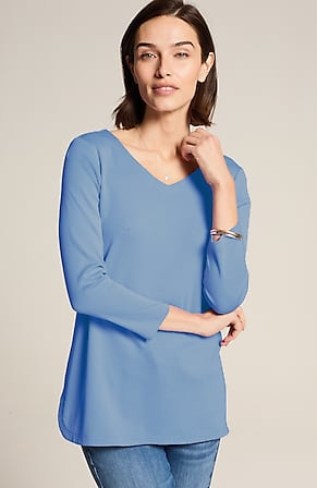Image for Pima 3/4-Sleeve V-Neck Tee