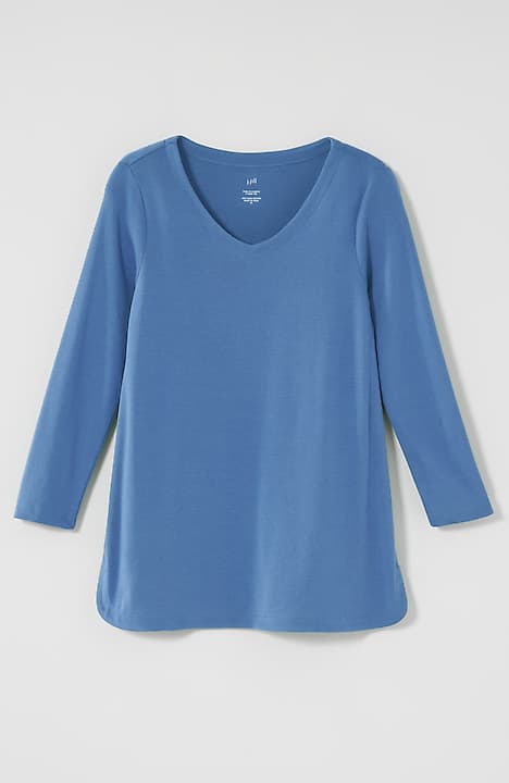 pima 3/4-sleeve v-neck tee
