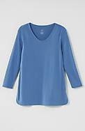 pima 3/4-sleeve v-neck tee