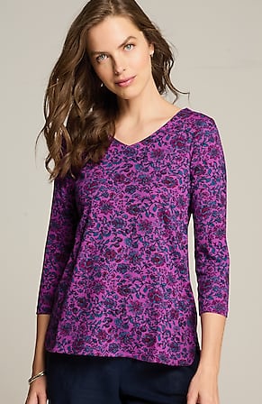 Image for Pima 3/4-Sleeve V-Neck Tee