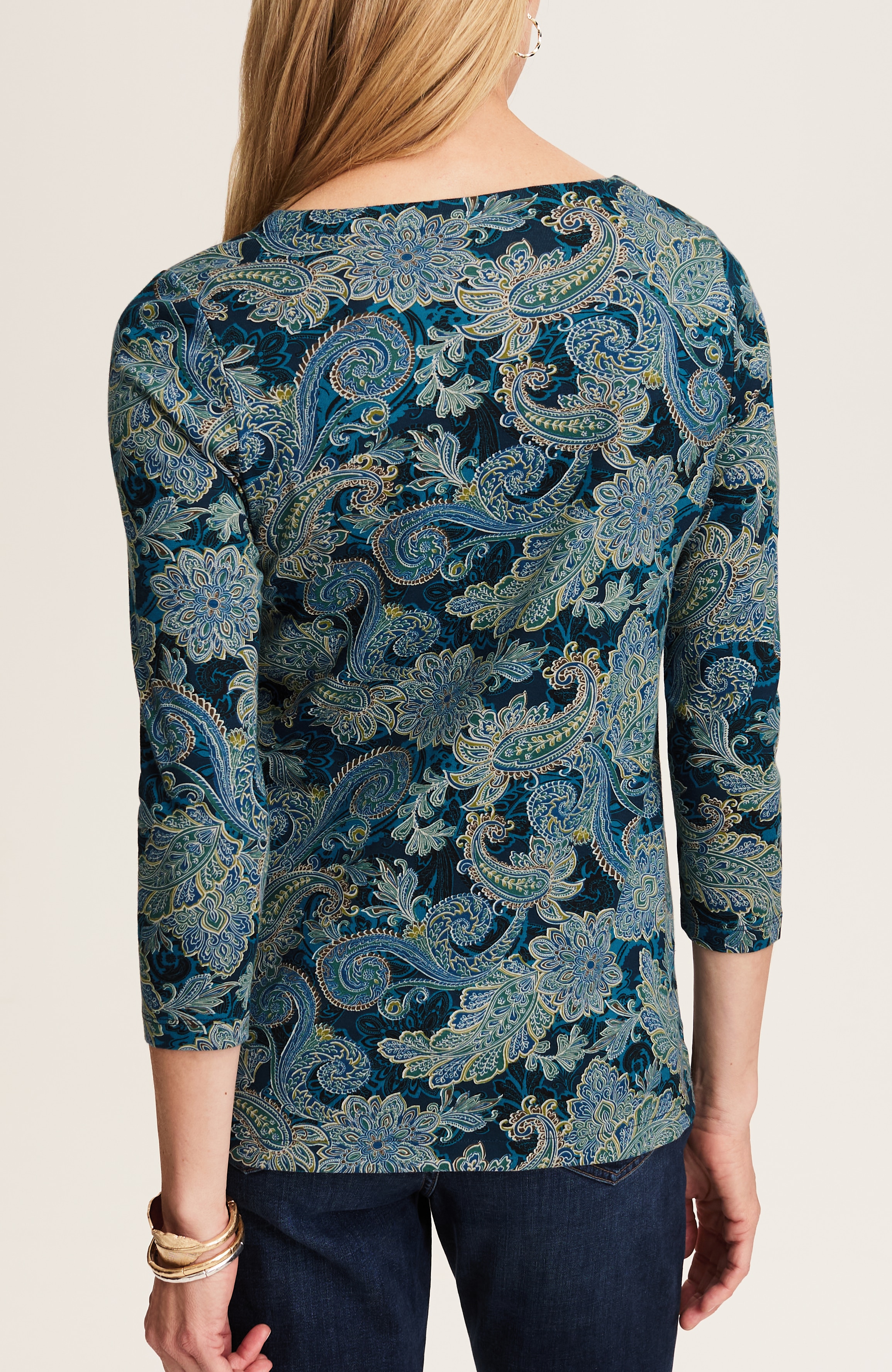 Find Your Color Or Print: J.Jill Pima 3/4-Sleeve V-Neck Tee