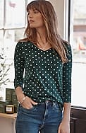 pima 3/4-sleeve v-neck tee