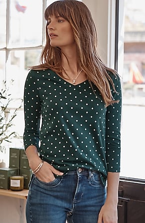 Image for Pima 3/4-Sleeve V-Neck Tee