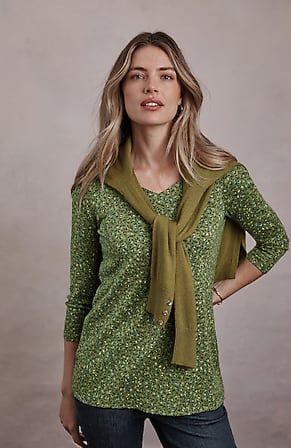 Image for Pima 3/4-Sleeve V-Neck Tee