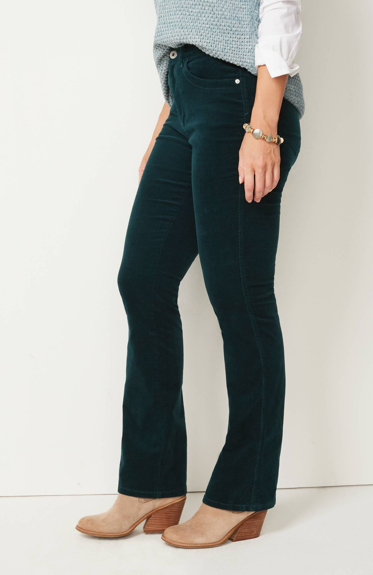High-Rise Corduroy Boot-Cut Jeans