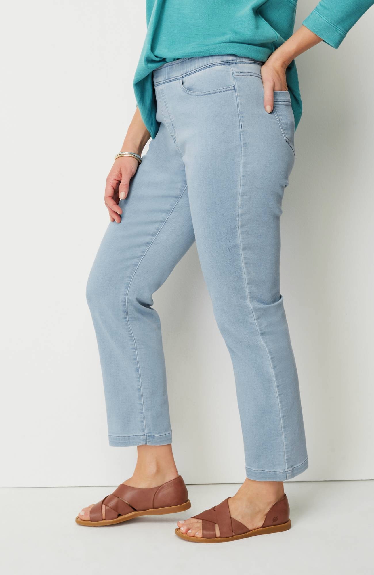 Pure Jill Soft Indigo Slim-Leg Jeans