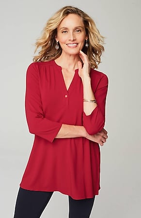 Image for Wearever Shirred-Yoke Split-Neck Tunic