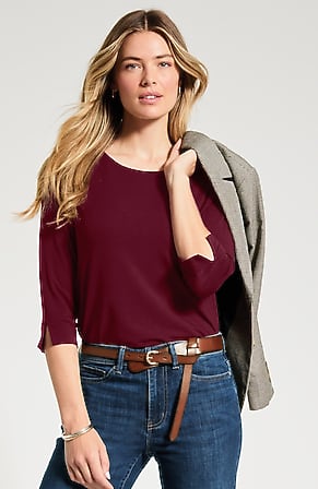 Image for Wearever Ballet-Sleeve Crew-Neck Top