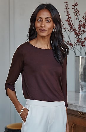 Image for Wearever Ballet-Sleeve Crew-Neck Top