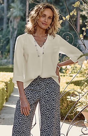 Image for Wearever Easy-Care Front-Pleated Top