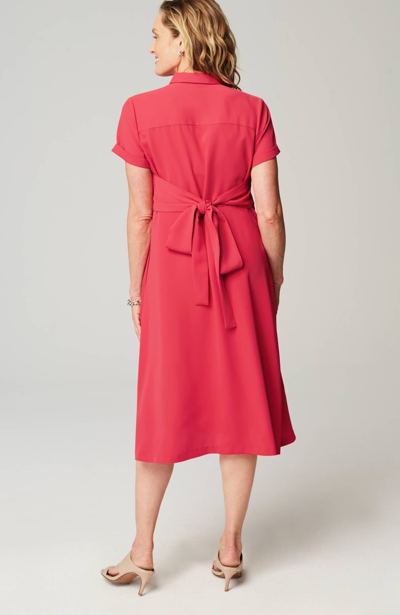 Wearever Button-Front Belted Shirtdress