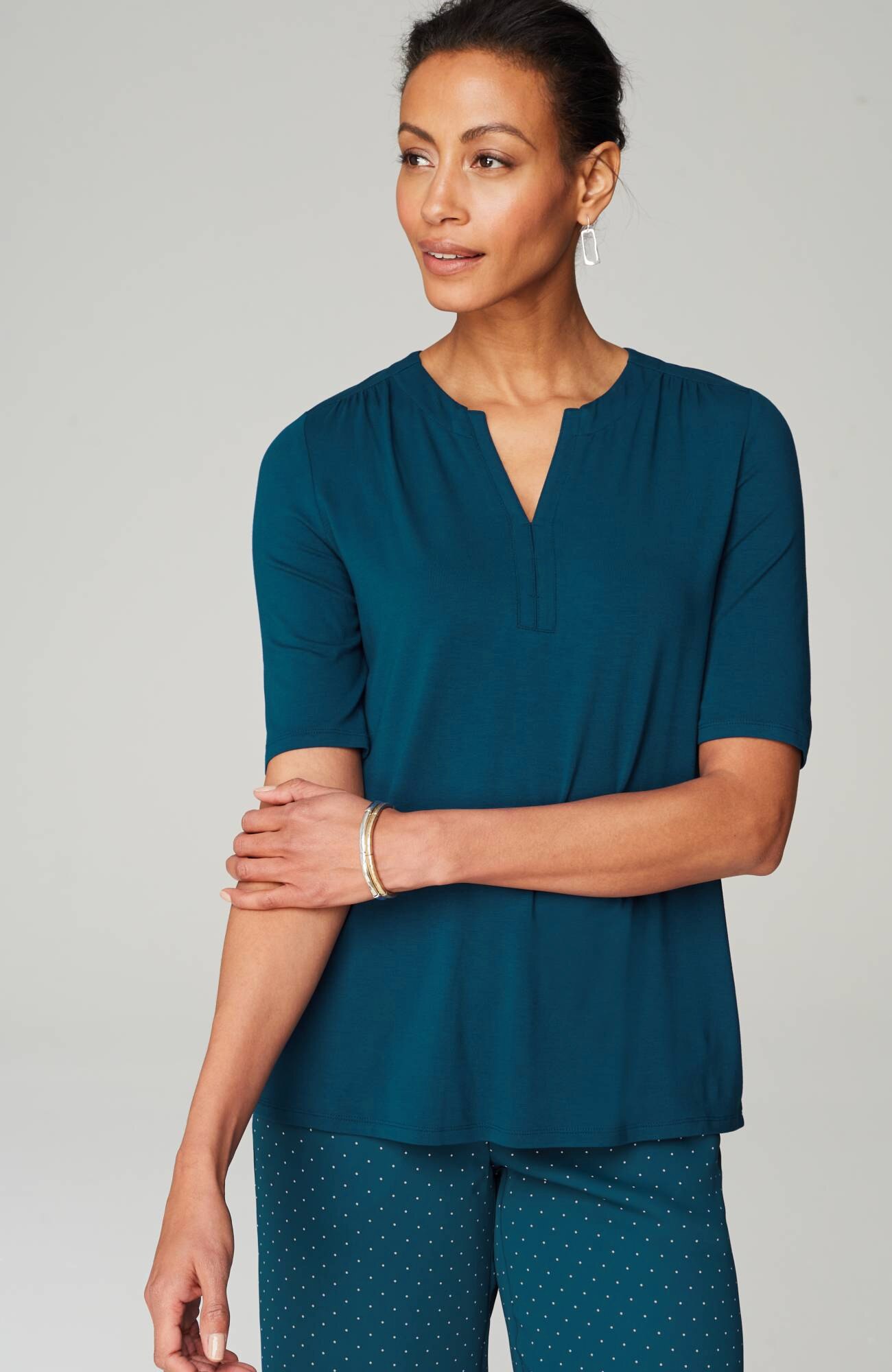 Wearever Shirred-Shoulder Top