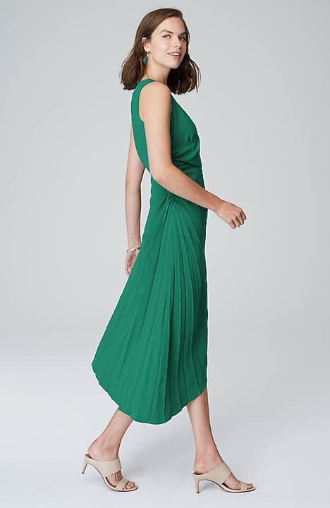 navy blue dress for baby girl Olympia Asymmetrical Pleated Maxi Dress | Long Dresses main image 0