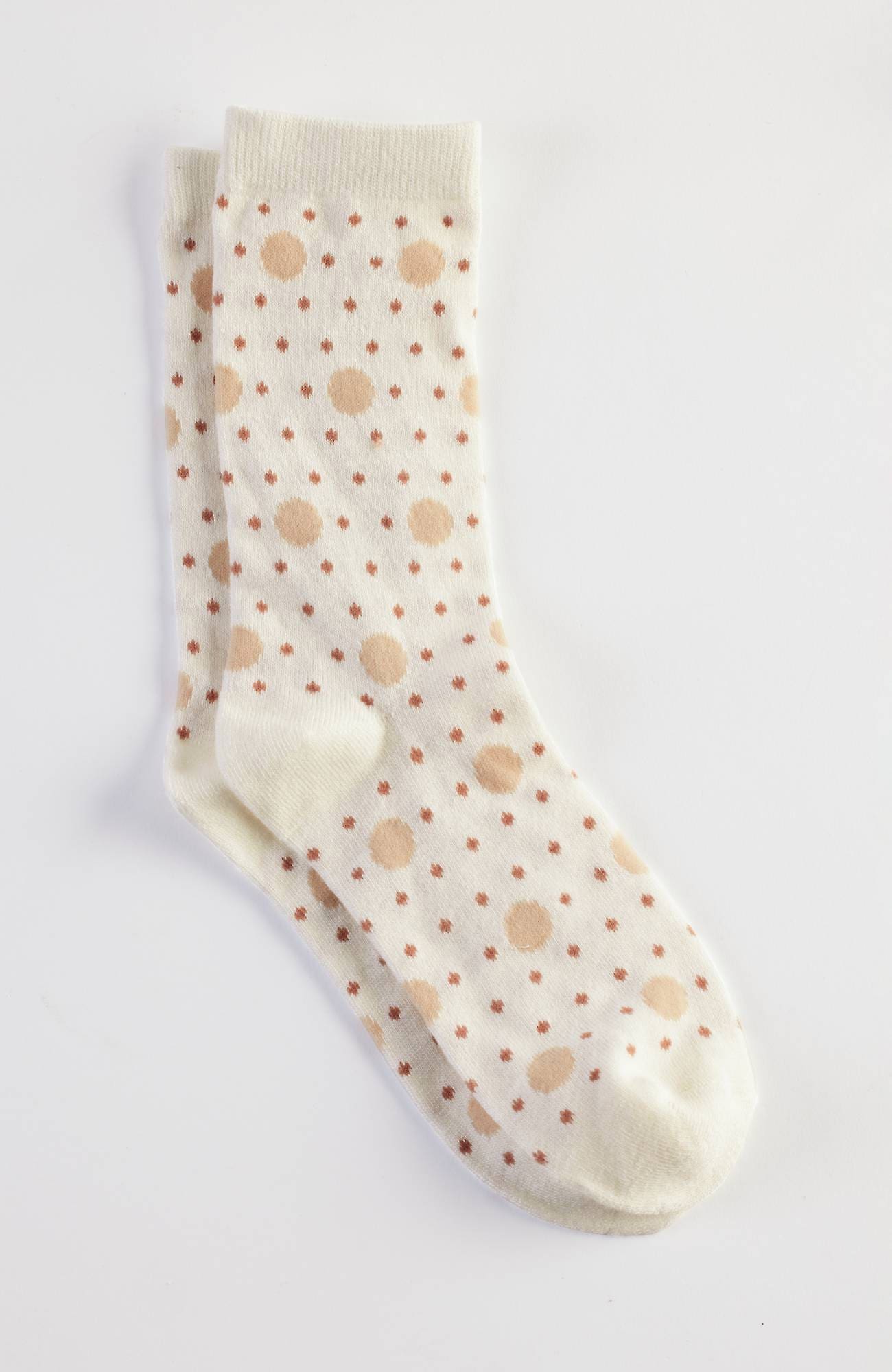 Shop Jjill J.jill Rayon-from-bamboo Mixed-dot Crew Socks In Cream Multi
