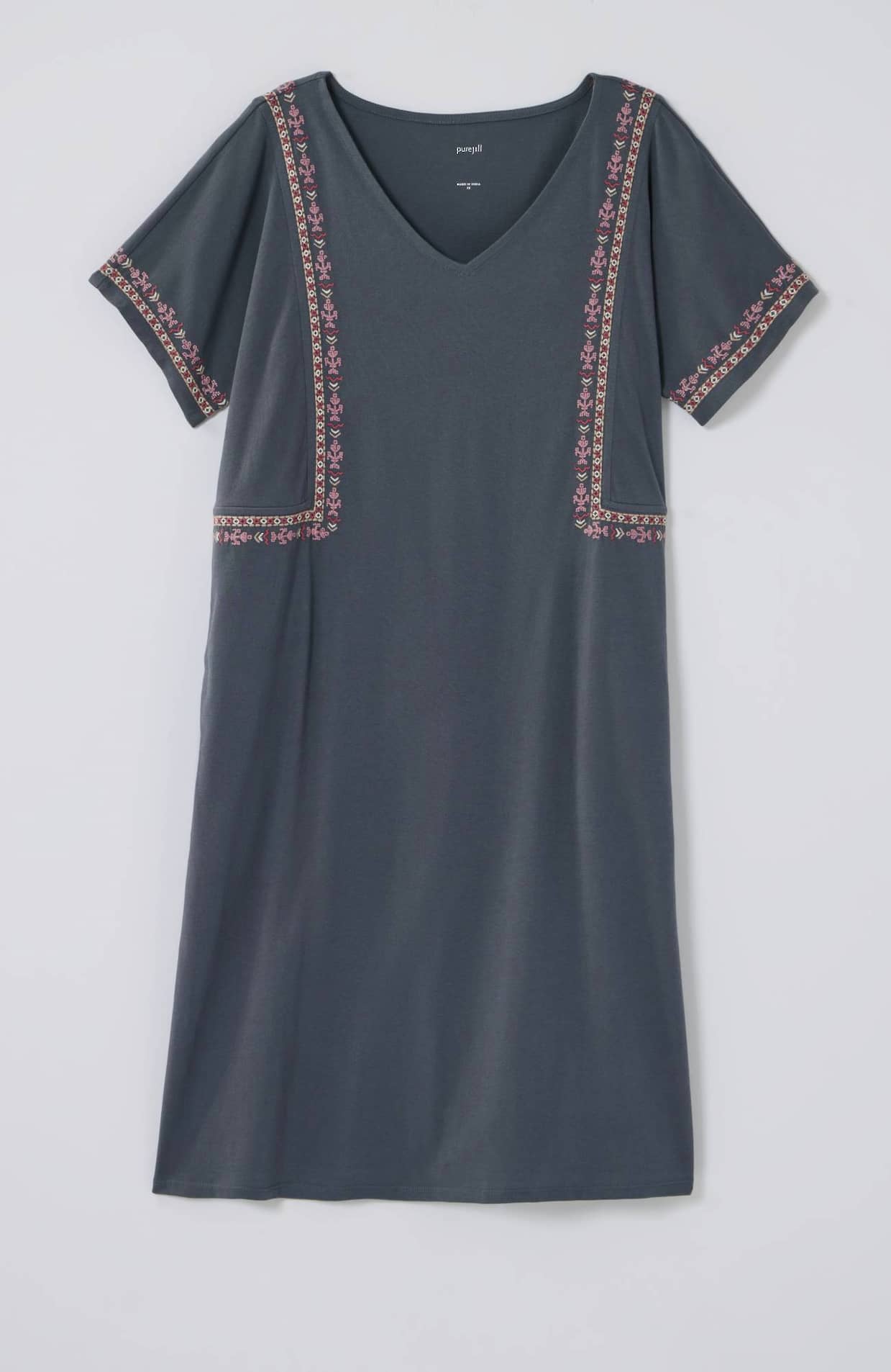 PURE JILL SOFT-V-NECK T-SHIRT DRESS | JJill