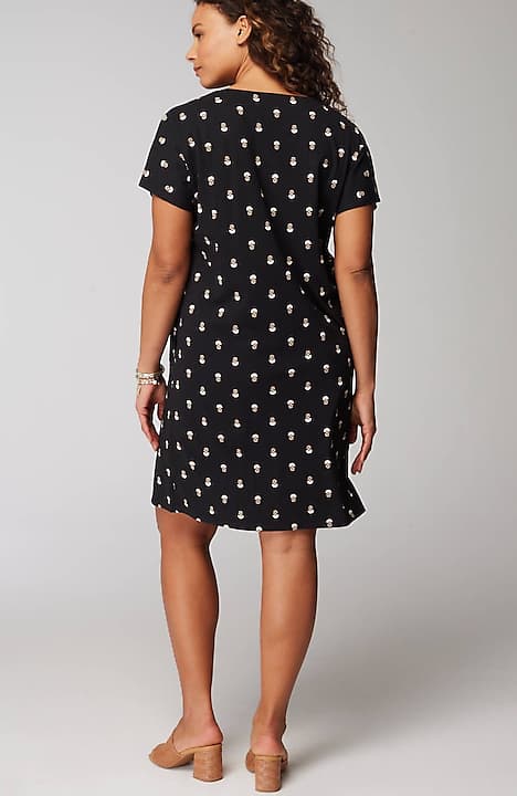 pure jill soft-v-neck t-shirt dress