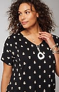 pure jill soft-v-neck t-shirt dress